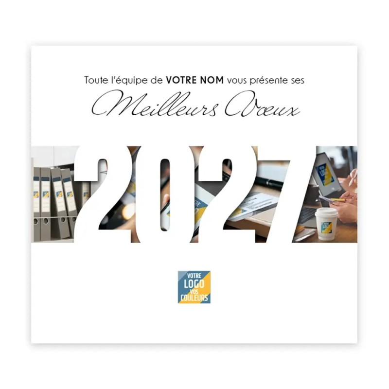 Calendrier chevalet intégral (15x18 cm) personnalisé - Logo intégré Au bureau