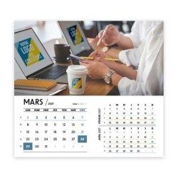 Calendrier chevalet intégral (15x18 cm) personnalisé - Logo intégré Au bureau