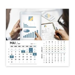 Calendrier chevalet intégral (15x18 cm) personnalisé - Logo intégré Au bureau