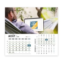Calendrier chevalet intégral (15x18 cm) personnalisé - Logo intégré Au bureau