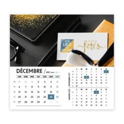 Calendrier chevalet intégral (15x18 cm) personnalisé - Logo intégré Au bureau