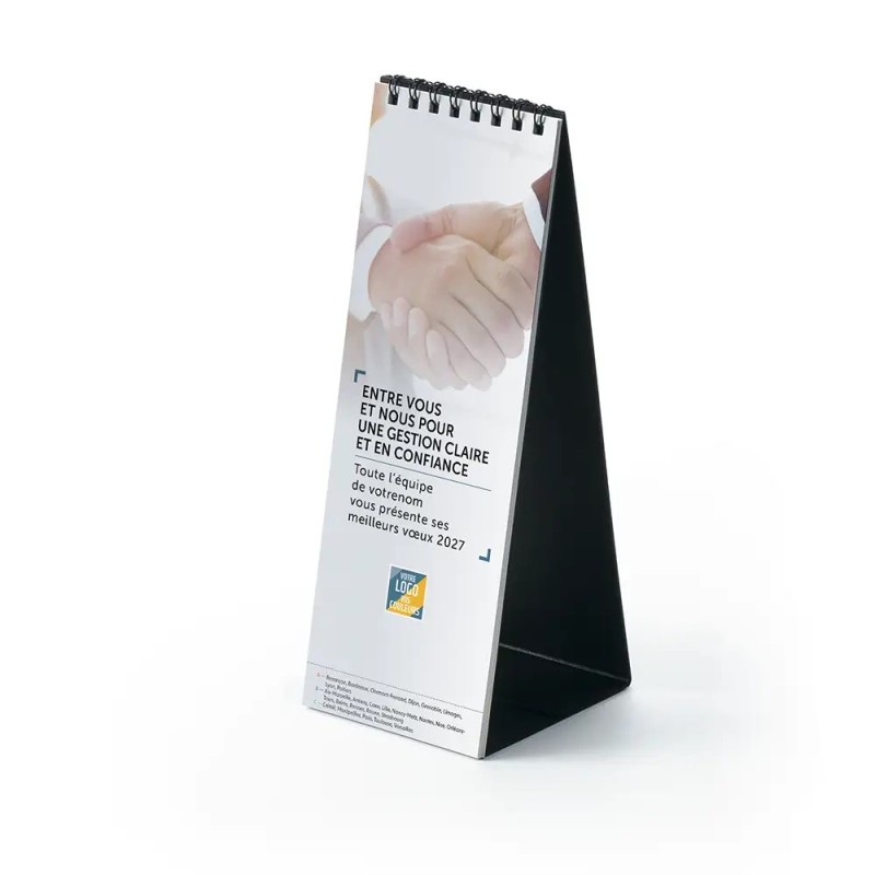 Calendrier chevalet vertical (21x7,5 cm) personnalisé - Comptable