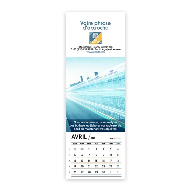 Calendrier chevalet vertical (21x7,5 cm) personnalisé - Comptable