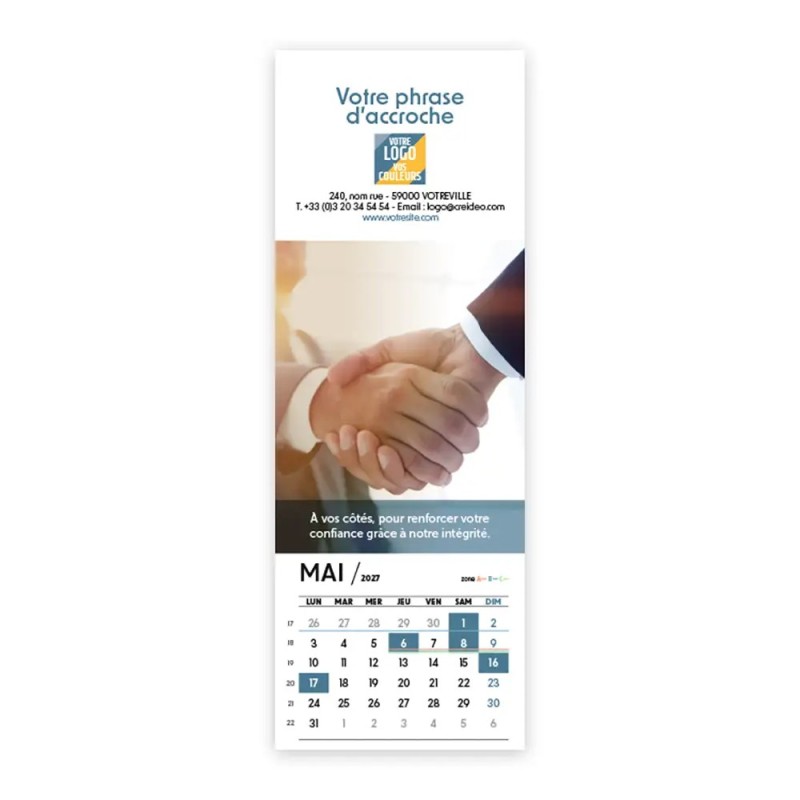 Calendrier chevalet vertical (21x7,5 cm) personnalisé - Comptable