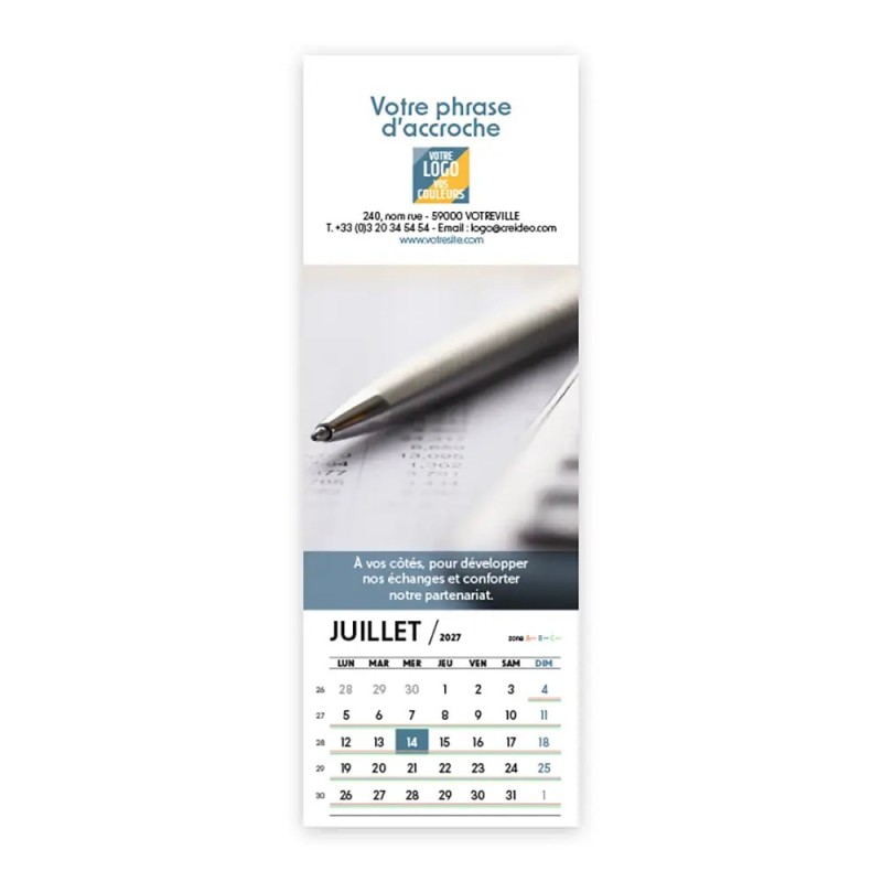 Calendrier chevalet vertical (21x7,5 cm) personnalisé - Comptable