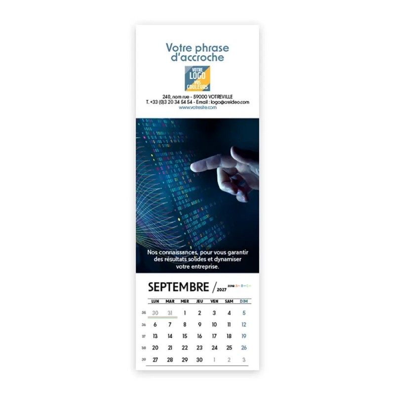 Calendrier chevalet vertical (21x7,5 cm) personnalisé - Comptable