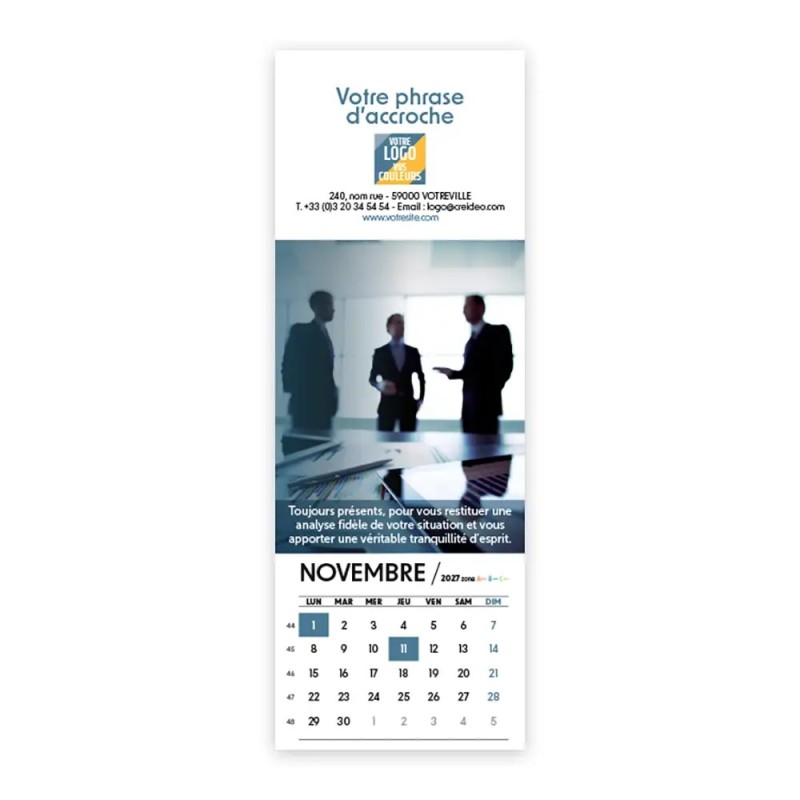 Calendrier chevalet vertical (21x7,5 cm) personnalisé - Comptable