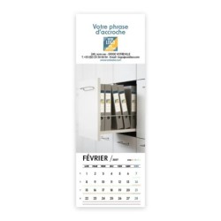 Calendrier chevalet vertical (21x7,5 cm) personnalisé - Logo intégré Au bureau