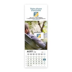 Calendrier chevalet vertical (21x7,5 cm) personnalisé - Logo intégré Au bureau