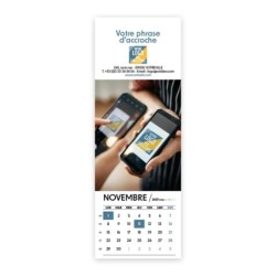 Calendrier chevalet vertical (21x7,5 cm) personnalisé - Logo intégré Au bureau