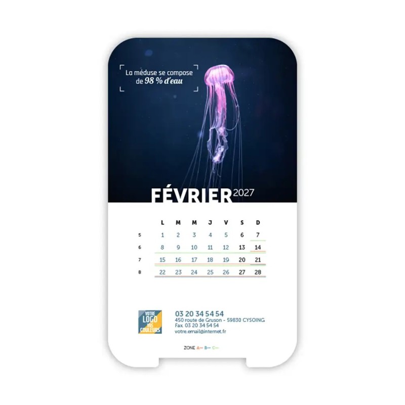 Calendrier support téléphone personnalisé - Visiocal Océan