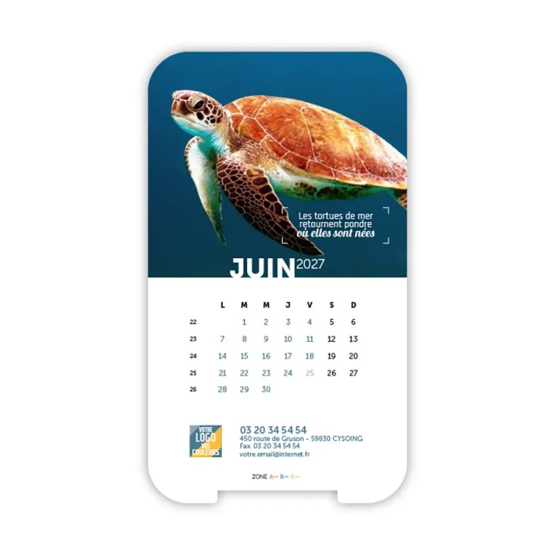 Calendrier support téléphone personnalisé - Visiocal Océan