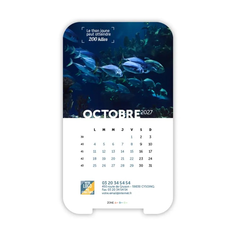 Calendrier support téléphone personnalisé - Visiocal Océan