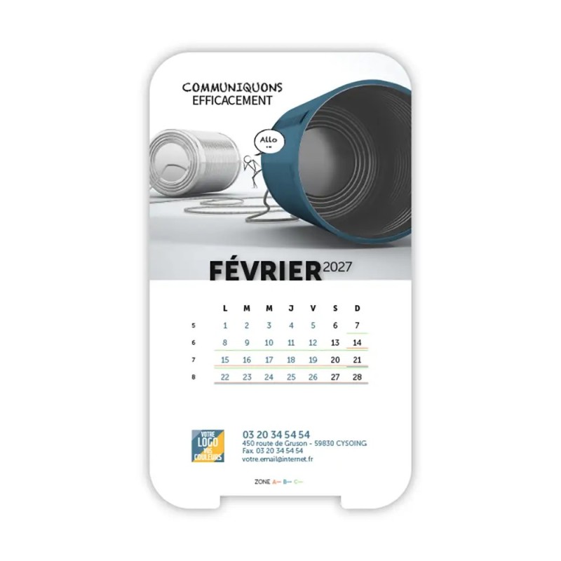 Calendrier support téléphone personnalisé - Visiocal Business