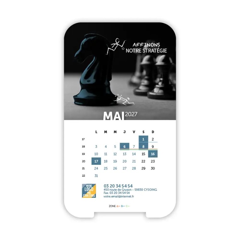 Calendrier support téléphone personnalisé - Visiocal Business
