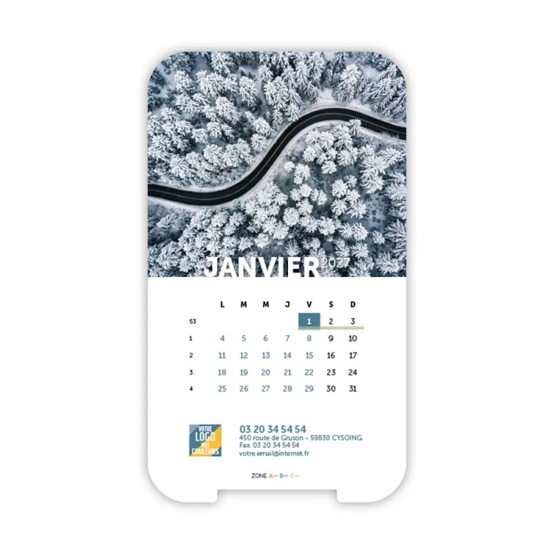 Calendrier support téléphone personnalisé - Visiocal Vue du ciel