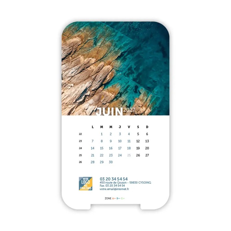 Calendrier support téléphone personnalisé - Visiocal Vue du ciel