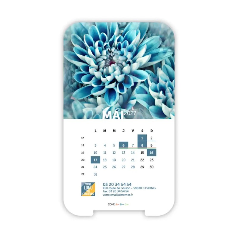 Calendrier support téléphone personnalisé - Visiocal Zoom Nature