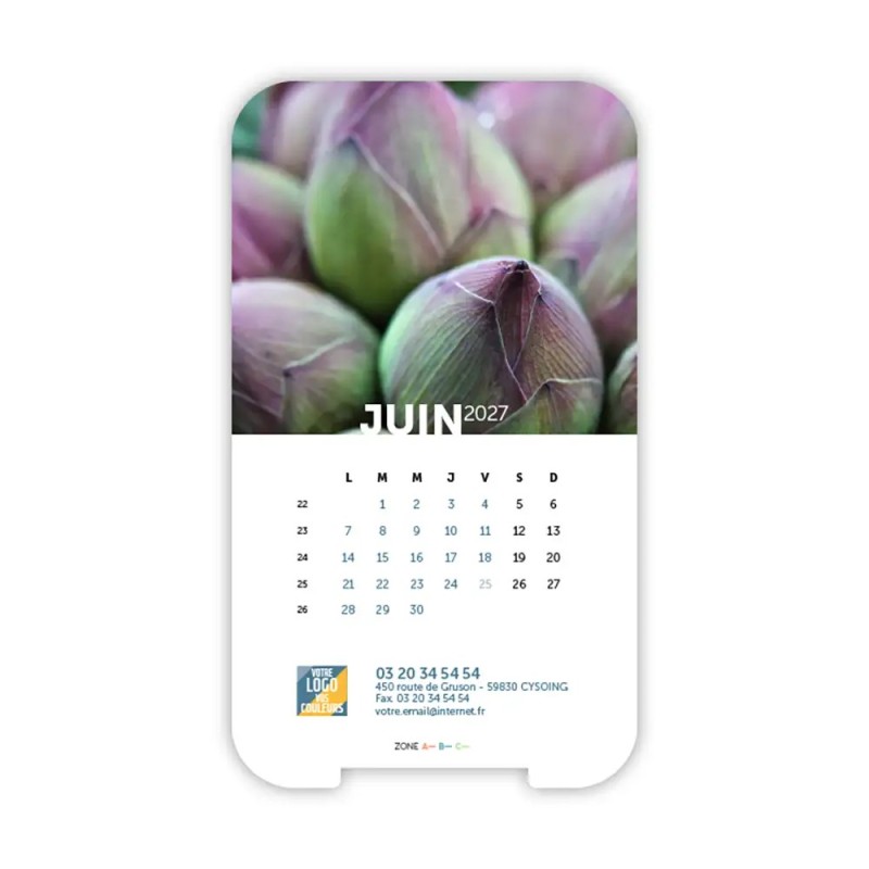 Calendrier support téléphone personnalisé - Visiocal Zoom Nature