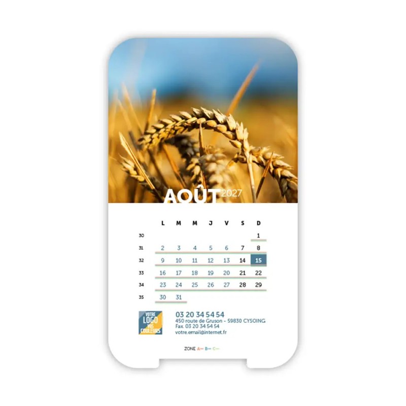 Calendrier support téléphone personnalisé - Visiocal Zoom Nature