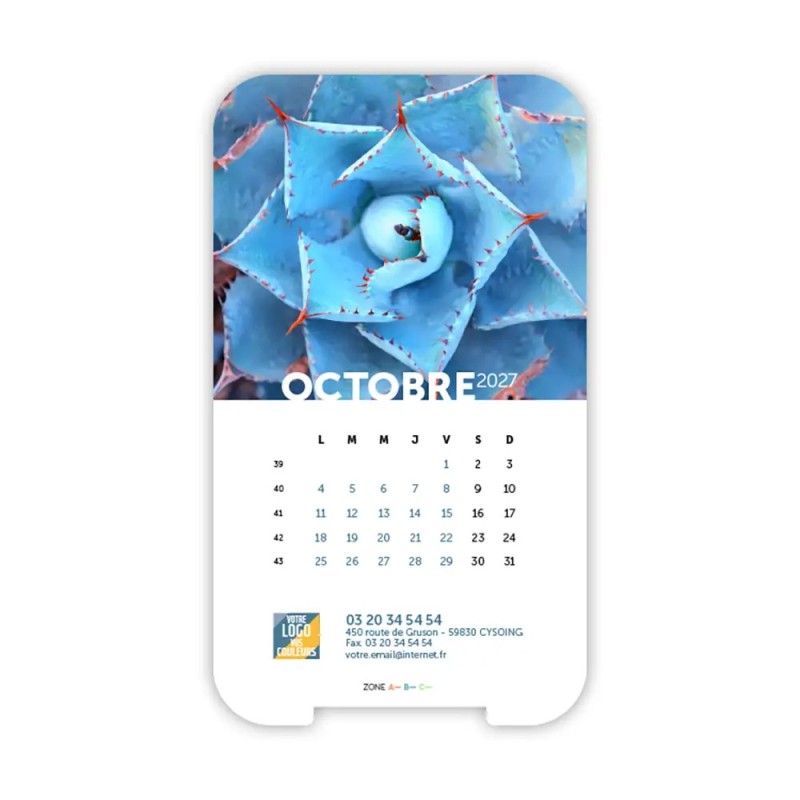 Calendrier support téléphone personnalisé - Visiocal Zoom Nature