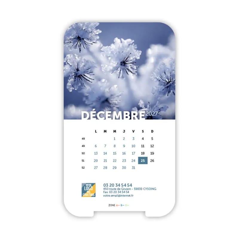 Calendrier support téléphone personnalisé - Visiocal Zoom Nature