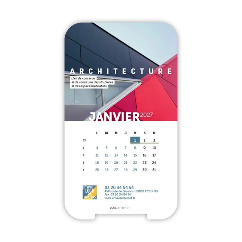 Calendrier support téléphone personnalisé - Visiocal Arts