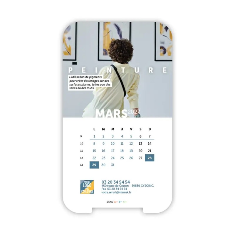 Calendrier support téléphone personnalisé - Visiocal Arts