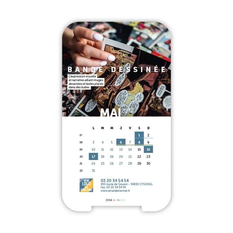 Calendrier support téléphone personnalisé - Visiocal Arts