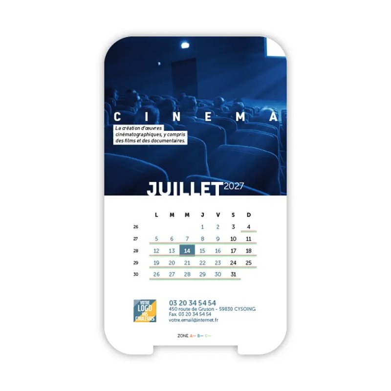 Calendrier support téléphone personnalisé - Visiocal Arts