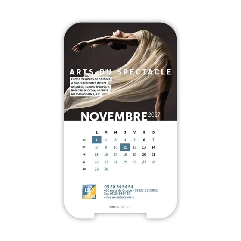 Calendrier support téléphone personnalisé - Visiocal Arts