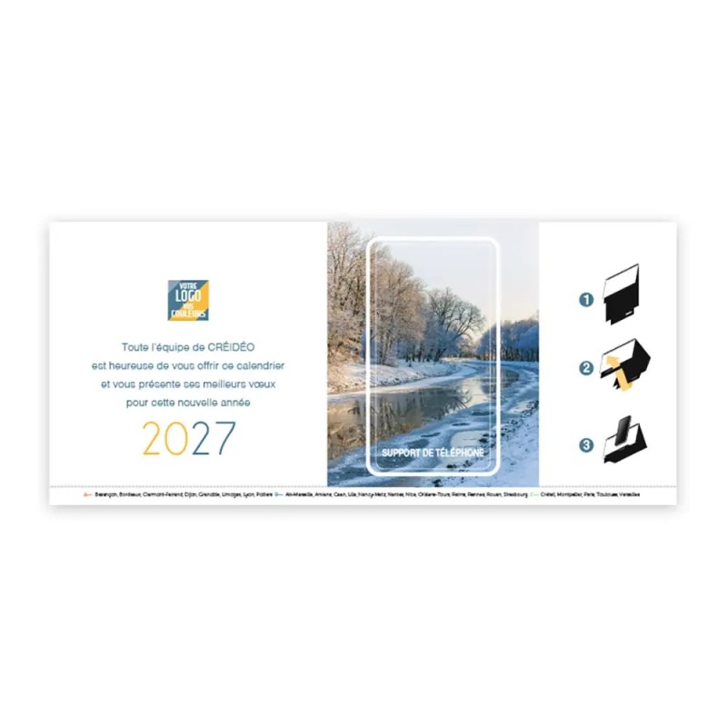 Calendrier chevalet support de téléphone Supra (22,8x10,3 cm)  - Nature