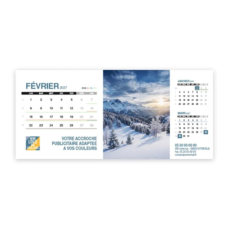 Calendrier chevalet support de téléphone Supra (22,8x10,3 cm)  - Nature