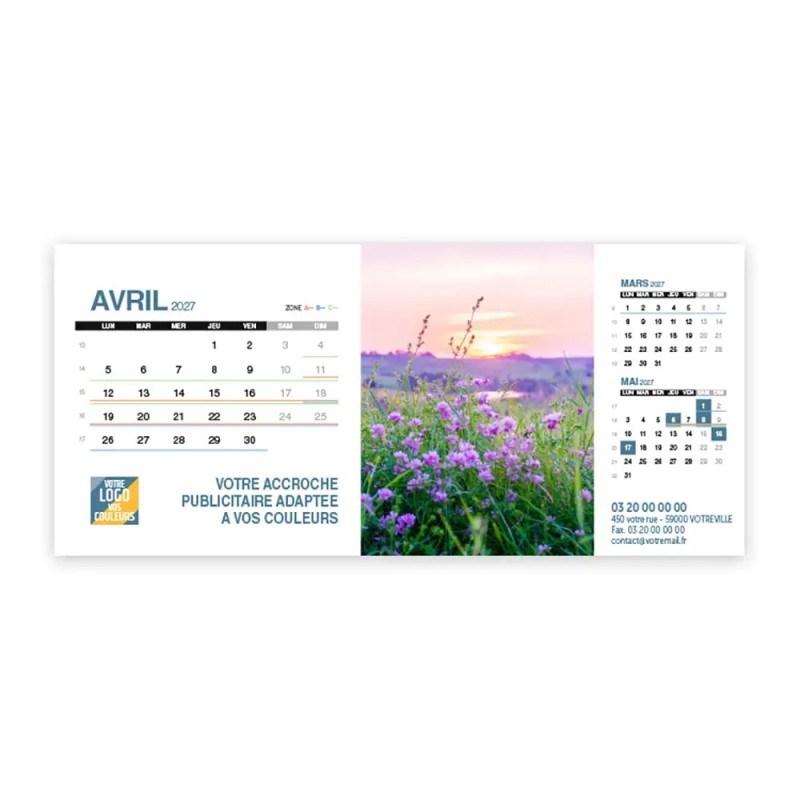 Calendrier chevalet support de téléphone Supra (22,8x10,3 cm)  - Nature