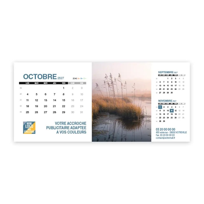 Calendrier chevalet support de téléphone Supra (22,8x10,3 cm)  - Nature