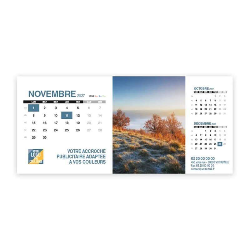 Calendrier chevalet support de téléphone Supra (22,8x10,3 cm)  - Nature