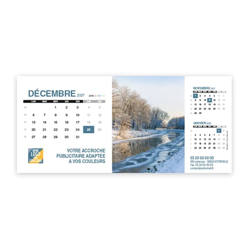 Calendrier chevalet support de téléphone Supra (22,8x10,3 cm)  - Nature