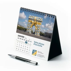 Calendrier chevalet carré (15x15 cm) personnalisé - Logo intégré Emballage