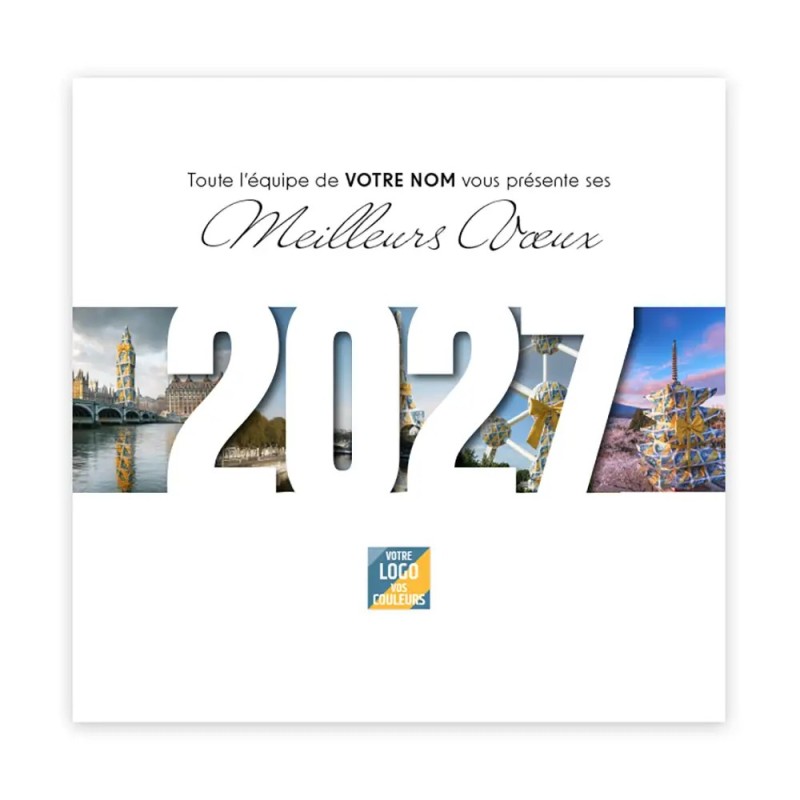 Calendrier chevalet carré (15x15 cm) personnalisé - Logo intégré Emballage