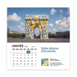 Calendrier chevalet carré (15x15 cm) personnalisé - Logo intégré Emballage