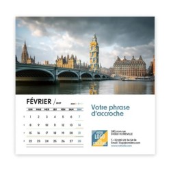 Calendrier chevalet carré (15x15 cm) personnalisé - Logo intégré Emballage