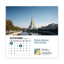 Calendrier chevalet carré (15x15 cm) personnalisé - Logo intégré Emballage