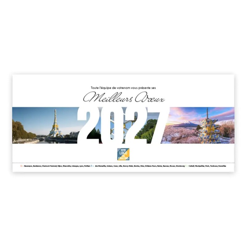 Calendrier chevalet horizontal (23x10 cm) personnalisé - Logo intégré Emballage