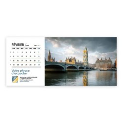 Calendrier chevalet horizontal (23x10 cm) personnalisé - Logo intégré Emballage