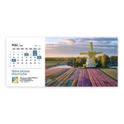 Calendrier chevalet horizontal (23x10 cm) personnalisé - Logo intégré Emballage