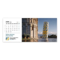Calendrier chevalet horizontal (23x10 cm) personnalisé - Logo intégré Emballage