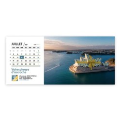 Calendrier chevalet horizontal (23x10 cm) personnalisé - Logo intégré Emballage