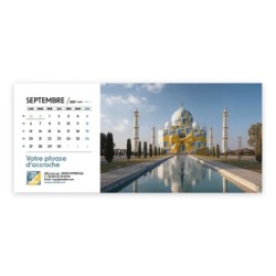 Calendrier chevalet horizontal (23x10 cm) personnalisé - Logo intégré Emballage