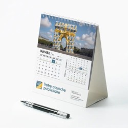 Calendrier chevalet intégral (15x18 cm) personnalisé - Logo intégré Emballage