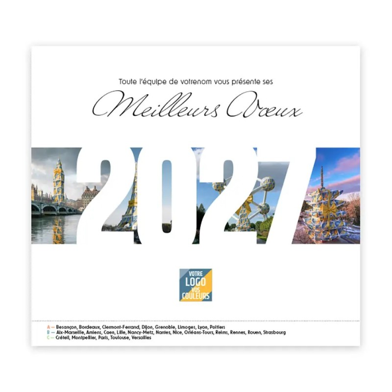 Calendrier chevalet intégral (15x18 cm) personnalisé - Logo intégré Emballage